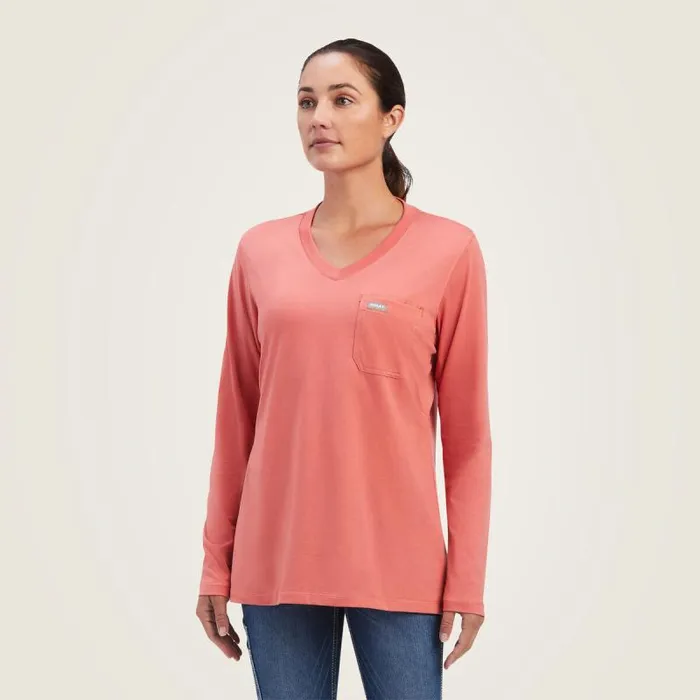Women TShirts and Tops Ariat Rebar Workman Barn Graphic TShirt Faded Rose