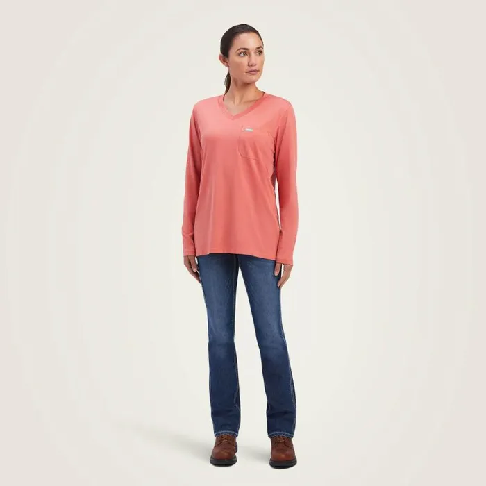 Women TShirts and Tops Ariat Rebar Workman Barn Graphic TShirt Faded Rose