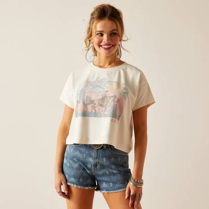 Women TShirts and Tops Ariat Rodeo Bound TShirt Pristine