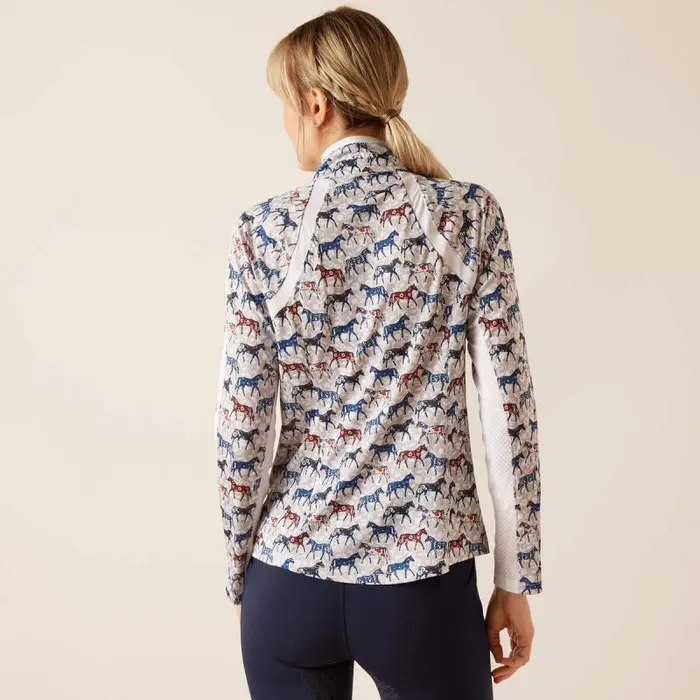 Women TShirts and Tops Ariat Sunstopper 30 14 Zip Baselayer Painted Ponies