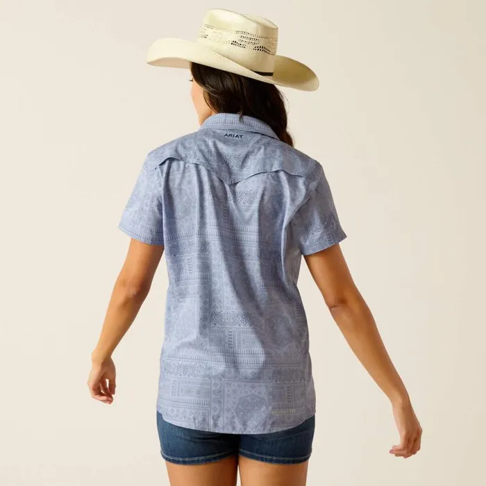 Women TShirts and Tops Ariat Western VentTEK Shirt Blue Paisley Women TShirts and Tops Ariat Western VentTEK Shirt Blue Paisley