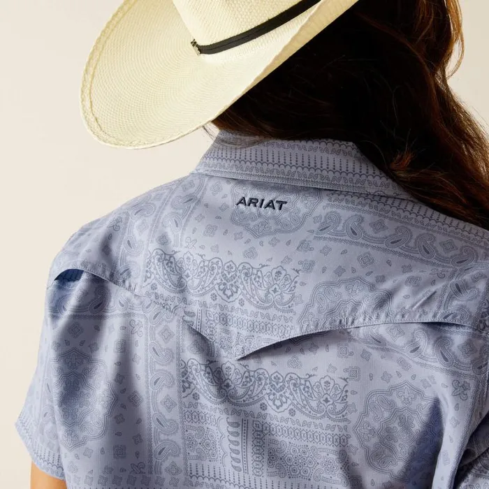 Women TShirts and Tops Ariat Western VentTEK Shirt Blue Paisley Women TShirts and Tops Ariat Western VentTEK Shirt Blue Paisley