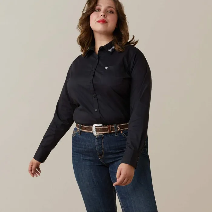 Women TShirts and Tops Ariat Wrinkle Resist Team Kirby Stretch Shirt Black W Mexico Flag Emb Women TShirts and Tops Ariat Wrinkle Resist Team Kirby Stretch Shirt Black W Mexico Flag Emb