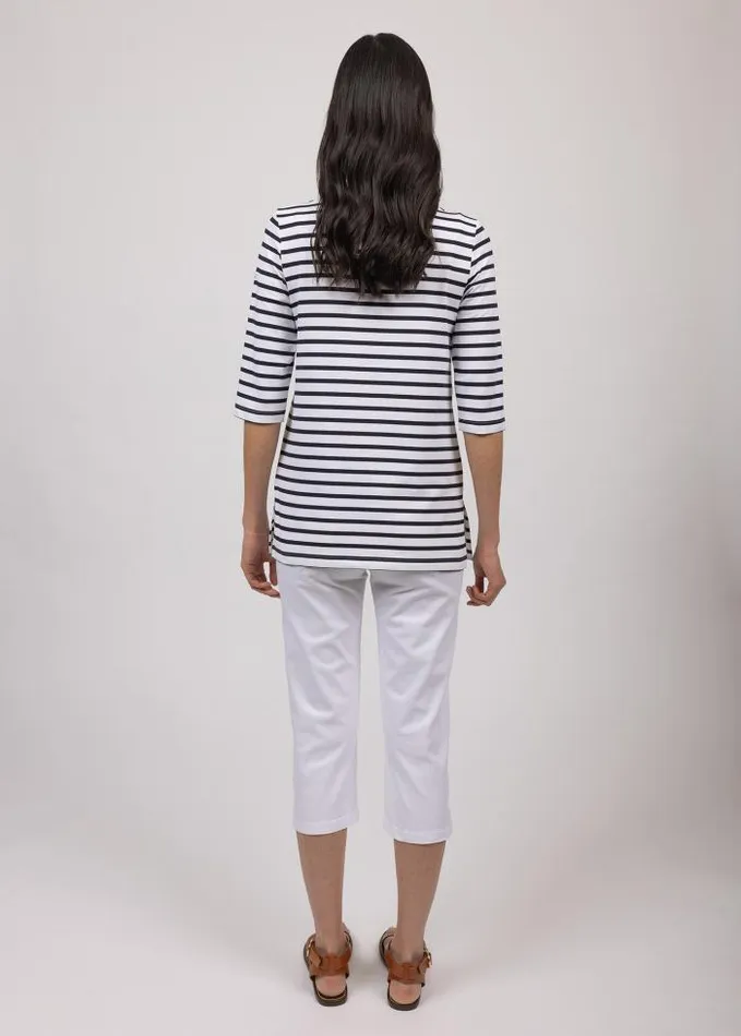Women The AntiUV Stripes Collection Saint James PHARE White Navy