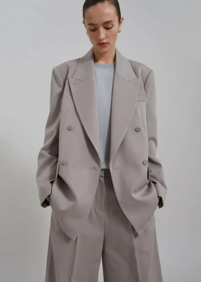 Women The Frankie Shop Adair Double Breasted Blazer 8211 Grey Grey