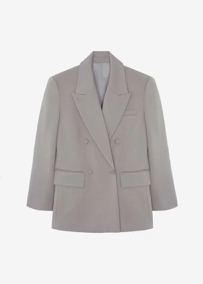 Women The Frankie Shop Adair Double Breasted Blazer 8211 Grey Grey
