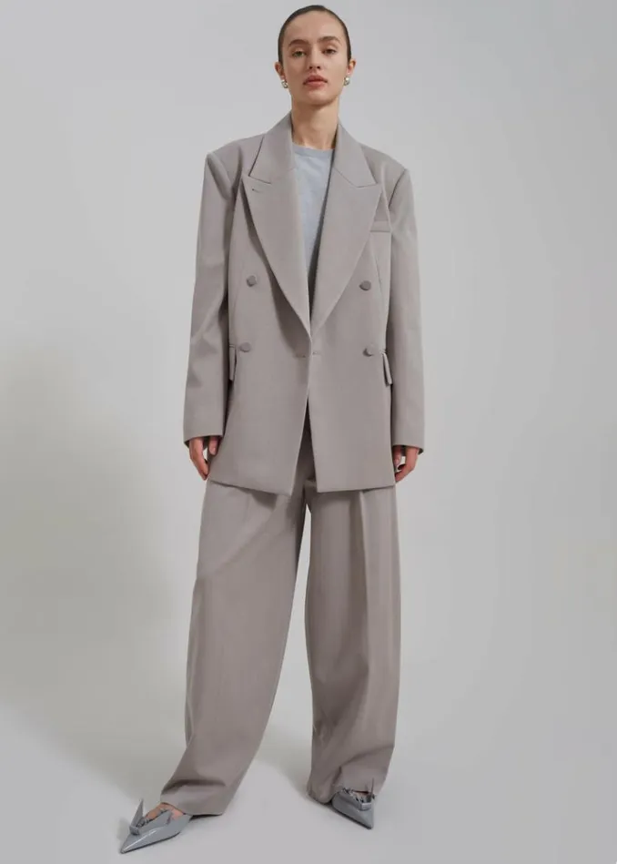 Women The Frankie Shop Adair Double Breasted Blazer 8211 Grey Grey