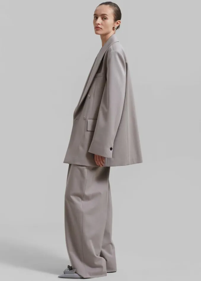 Women The Frankie Shop Adair Double Breasted Blazer 8211 Grey Grey