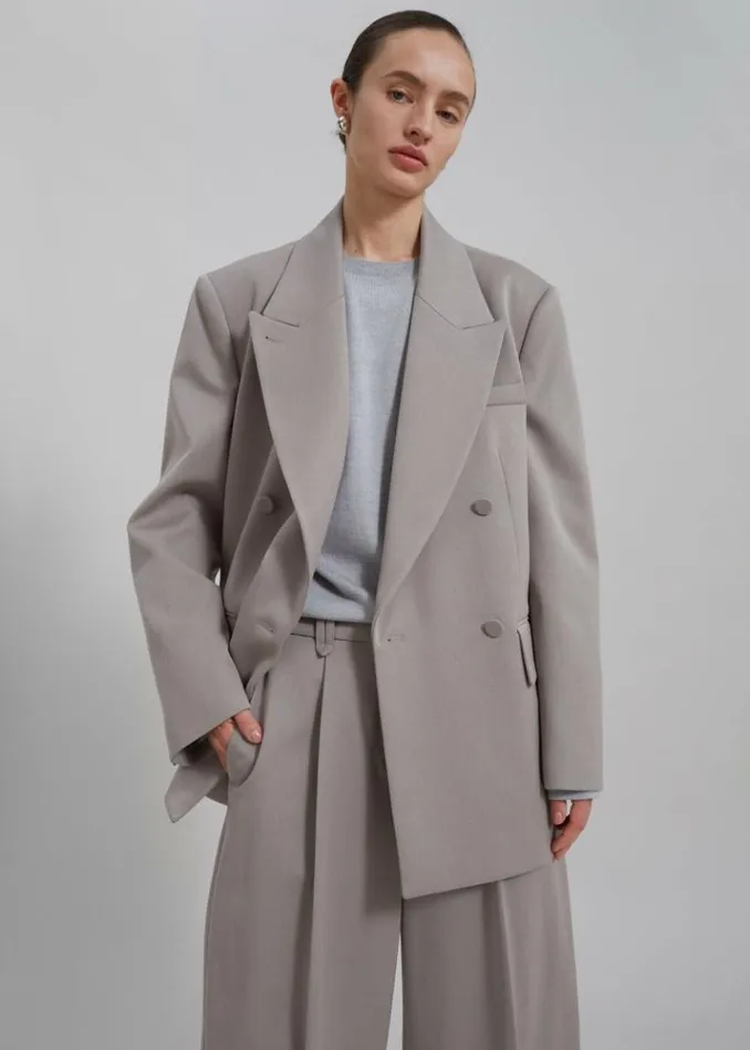 Women The Frankie Shop Adair Double Breasted Blazer 8211 Grey Grey
