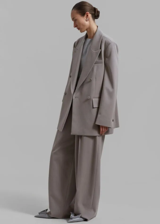 Women The Frankie Shop Adair Double Breasted Blazer 8211 Grey Grey