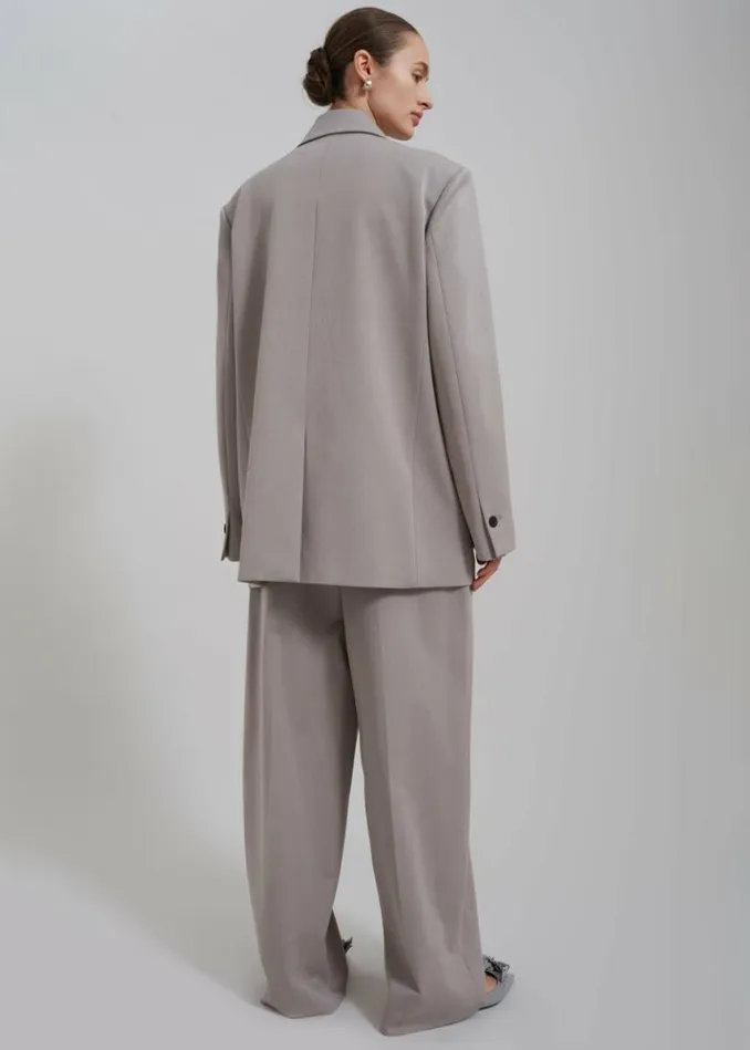 Women The Frankie Shop Adair Double Breasted Blazer 8211 Grey Grey