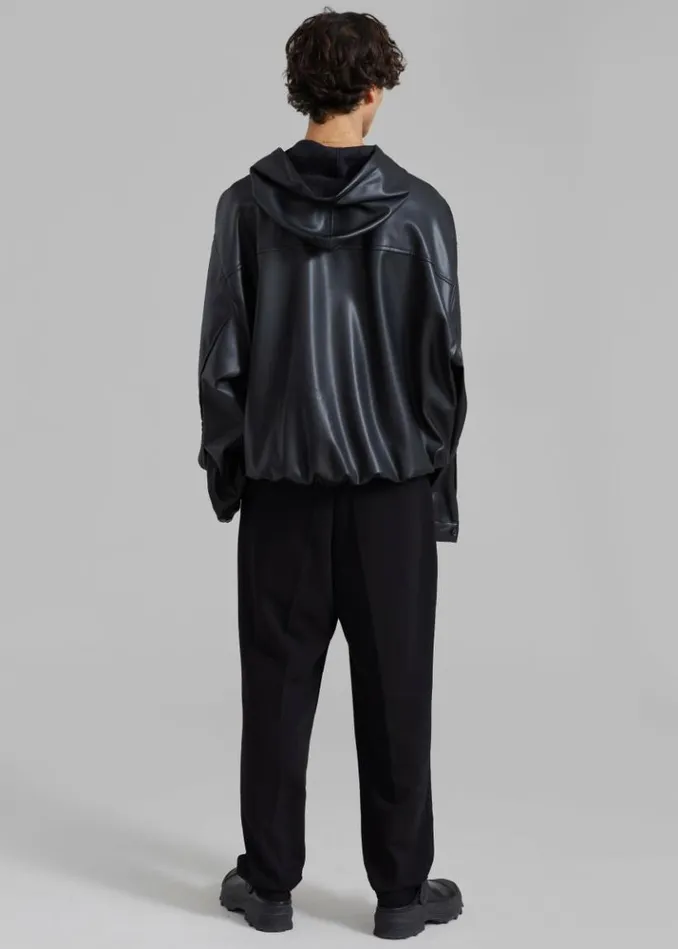 Women The Frankie Shop Aston Faux Leather Hooded Pullover 8211 Black Black