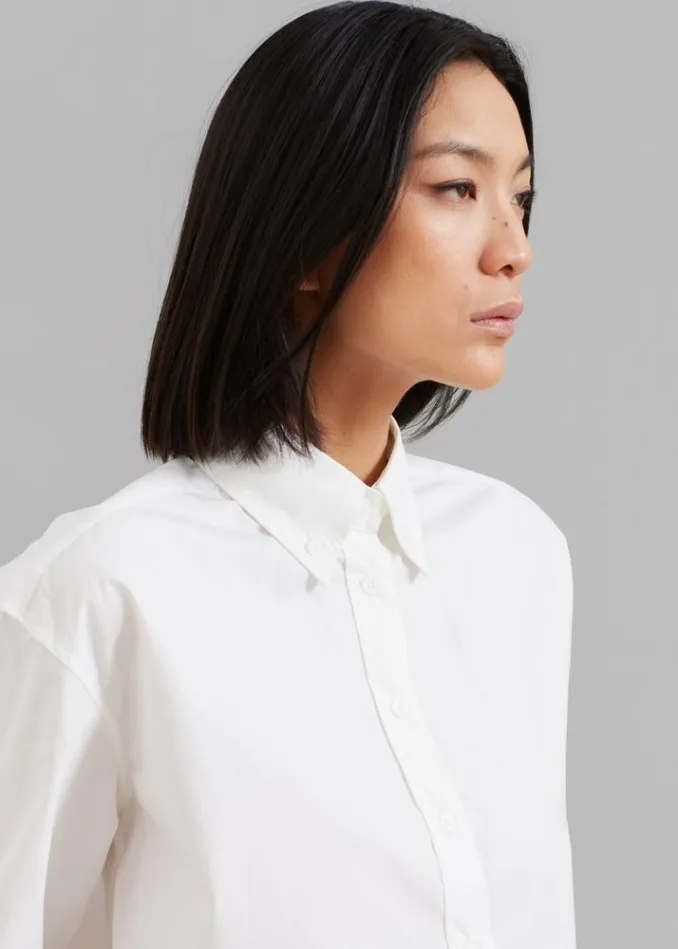 Women The Frankie Shop Caracas Cropped Shirt 8211 White White