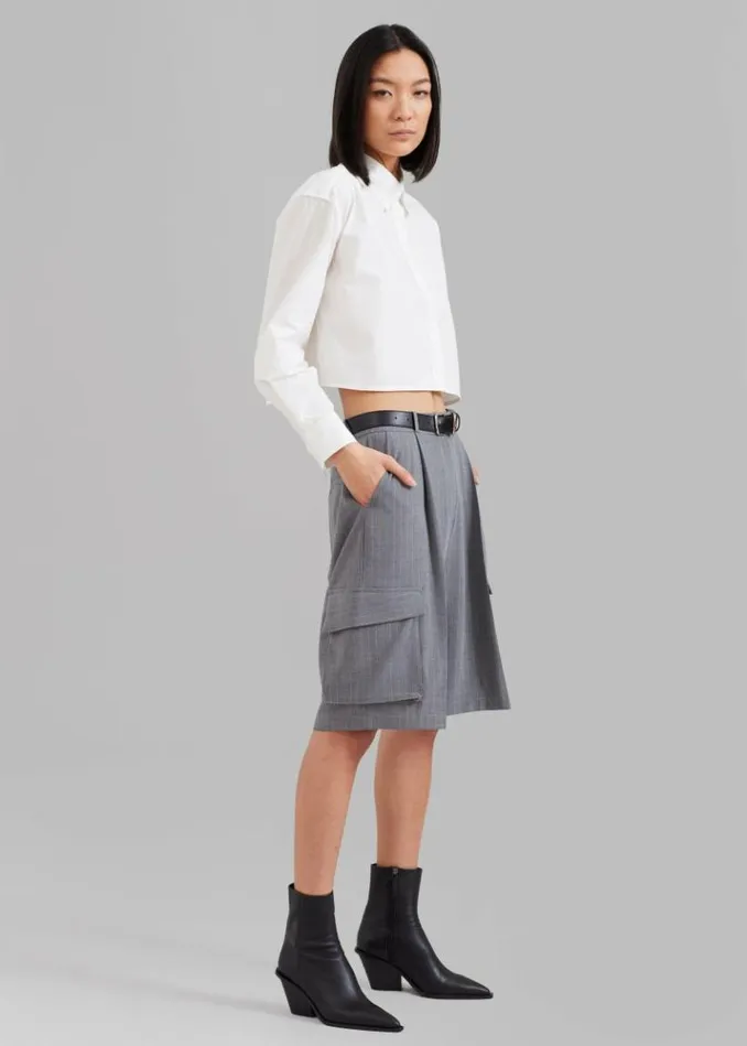 Women The Frankie Shop Caracas Cropped Shirt 8211 White White
