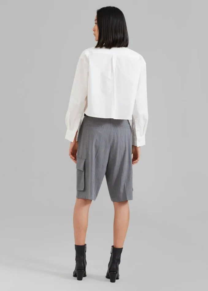 Women The Frankie Shop Caracas Cropped Shirt 8211 White White