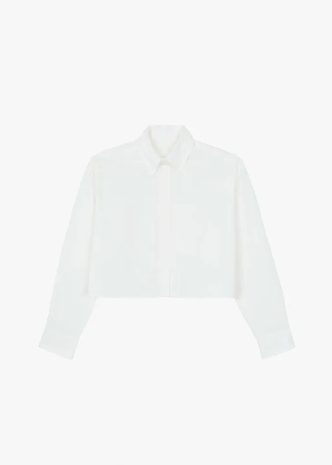 Women The Frankie Shop Caracas Cropped Shirt 8211 White White