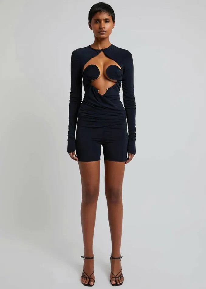 Women The Frankie Shop Christopher Esber Zephyr Bodysuit 8211 Navy Navy