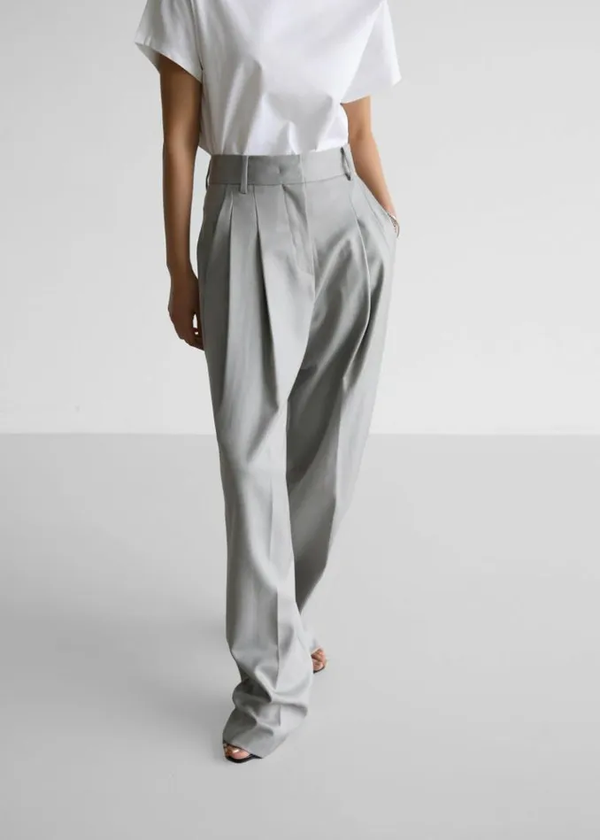 Women The Frankie Shop Cooper Pintuck Trousers 8211 Grey Grey