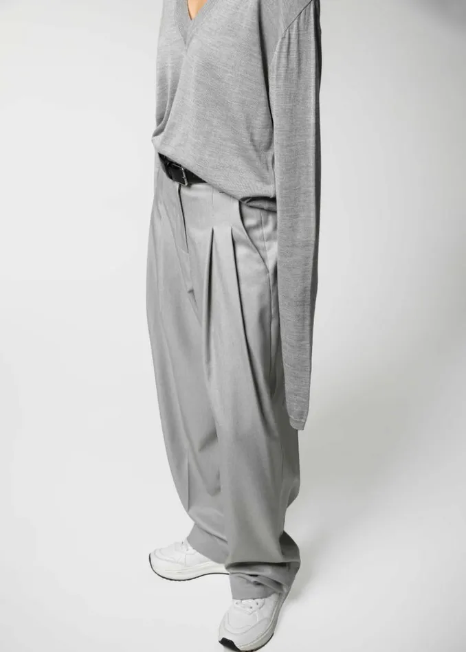 Women The Frankie Shop Cooper Pintuck Trousers 8211 Grey Grey