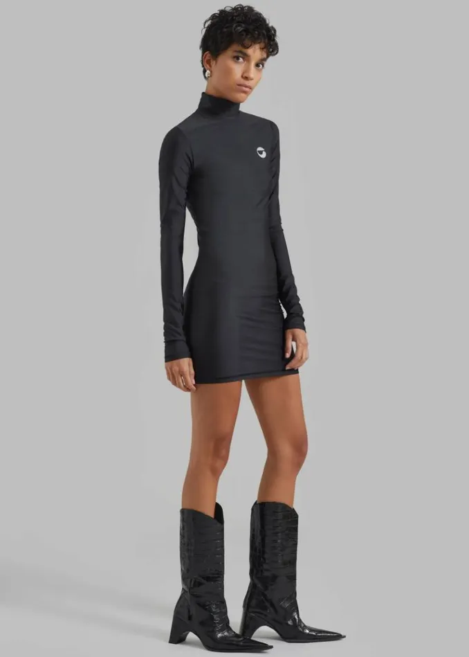 Women The Frankie Shop Coperni High Neck Fitted Mini Dress 8211 Black Black