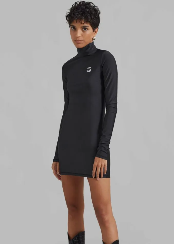 Women The Frankie Shop Coperni High Neck Fitted Mini Dress 8211 Black Black