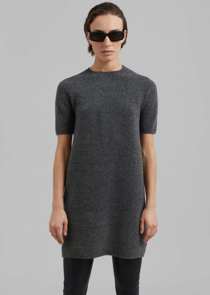Women The Frankie Shop Faye Wool Mini Dress 8211 Charcoal Charcoal