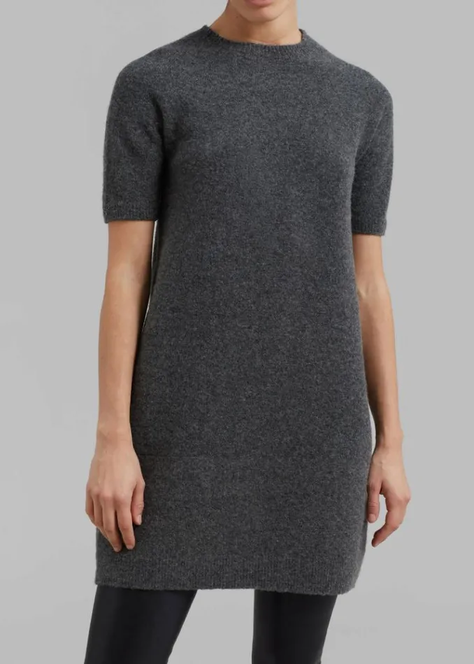 Women The Frankie Shop Faye Wool Mini Dress 8211 Charcoal Charcoal
