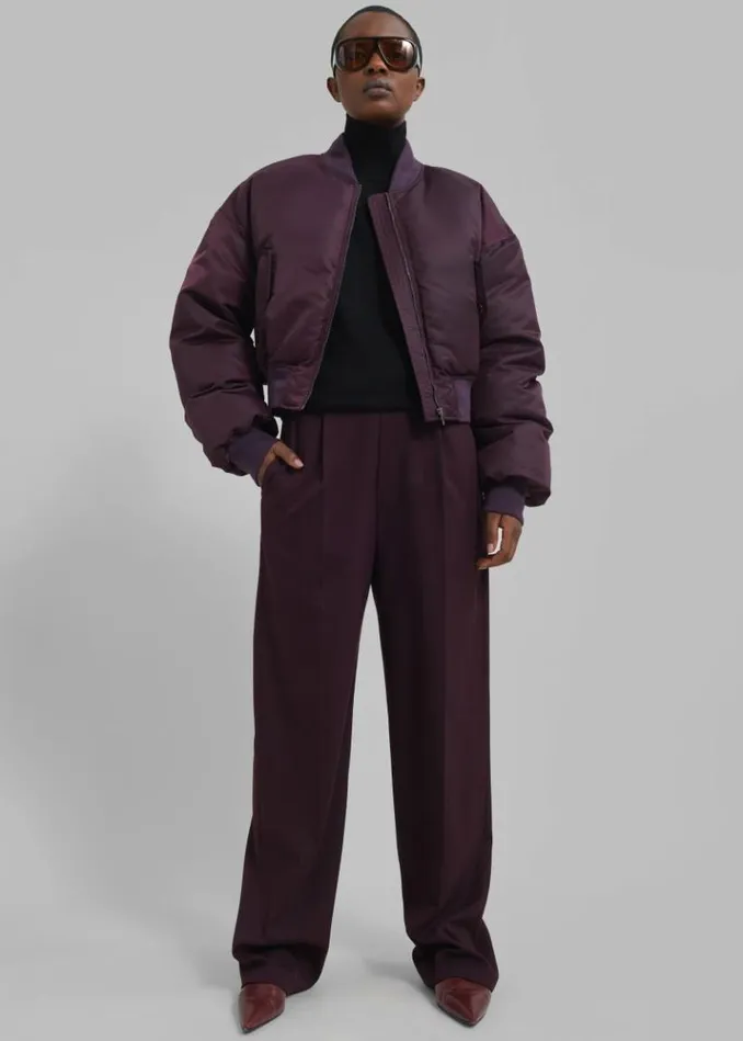 Women The Frankie Shop Houghton Cropped Bomber 8211 Prune Prune