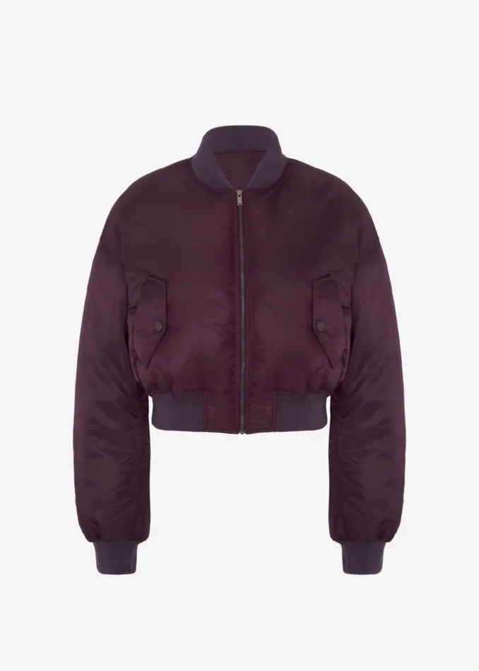 Women The Frankie Shop Houghton Cropped Bomber 8211 Prune Prune
