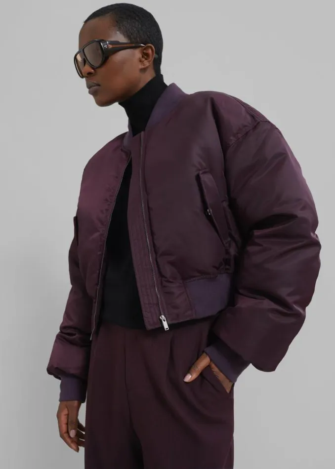 Women The Frankie Shop Houghton Cropped Bomber 8211 Prune Prune