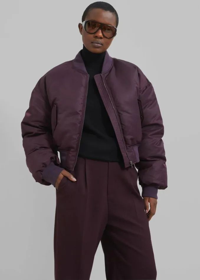 Women The Frankie Shop Houghton Cropped Bomber 8211 Prune Prune