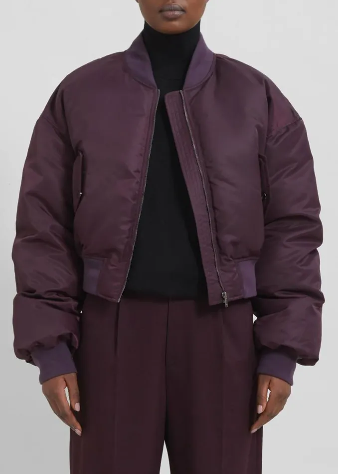 Women The Frankie Shop Houghton Cropped Bomber 8211 Prune Prune
