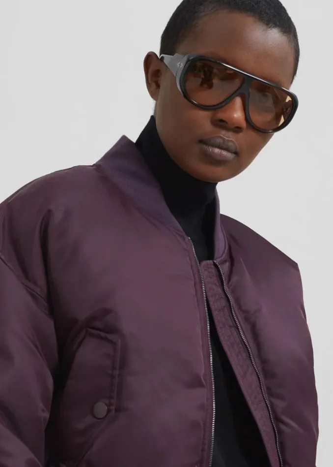 Women The Frankie Shop Houghton Cropped Bomber 8211 Prune Prune