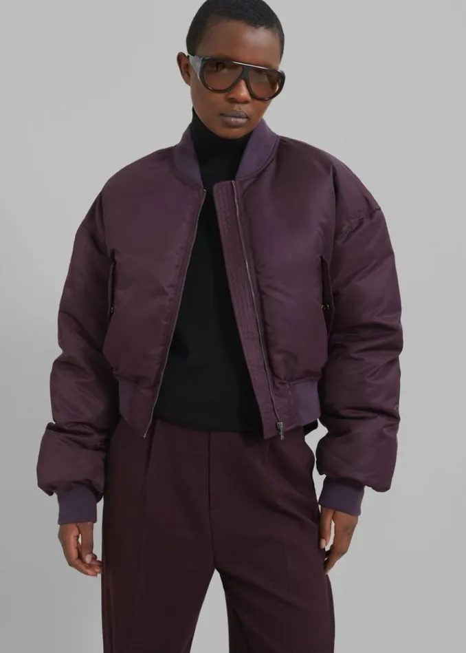 Women The Frankie Shop Houghton Cropped Bomber 8211 Prune Prune