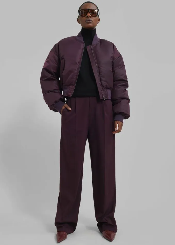 Women The Frankie Shop Houghton Cropped Bomber 8211 Prune Prune
