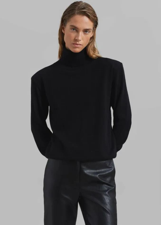 Women The Frankie Shop Ines Thin Padded Turtleneck 8211 Black Black