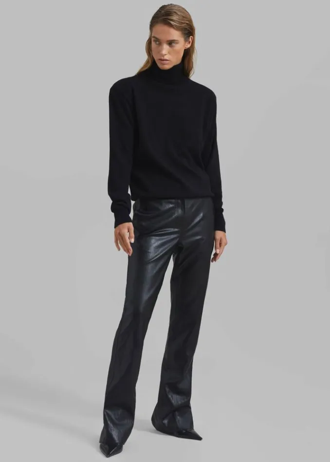 Women The Frankie Shop Ines Thin Padded Turtleneck 8211 Black Black