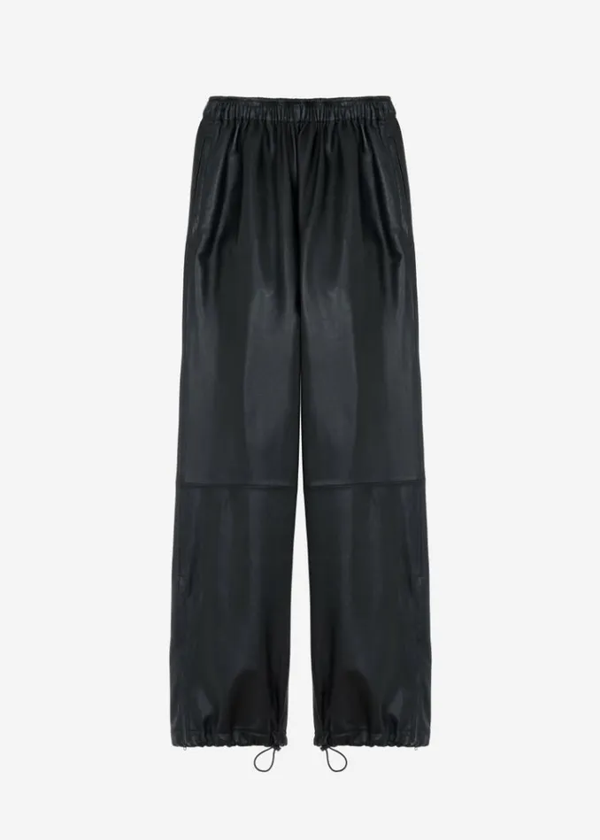 Women The Frankie Shop Kevin Leather Trousers 8211 Black Black