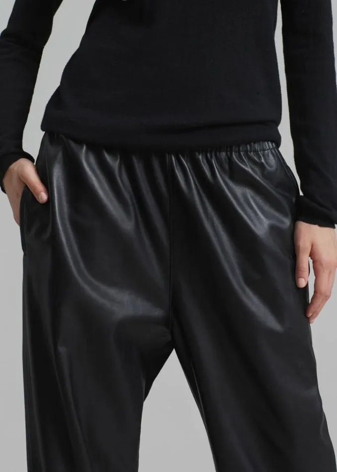 Women The Frankie Shop Kevin Leather Trousers 8211 Black Black