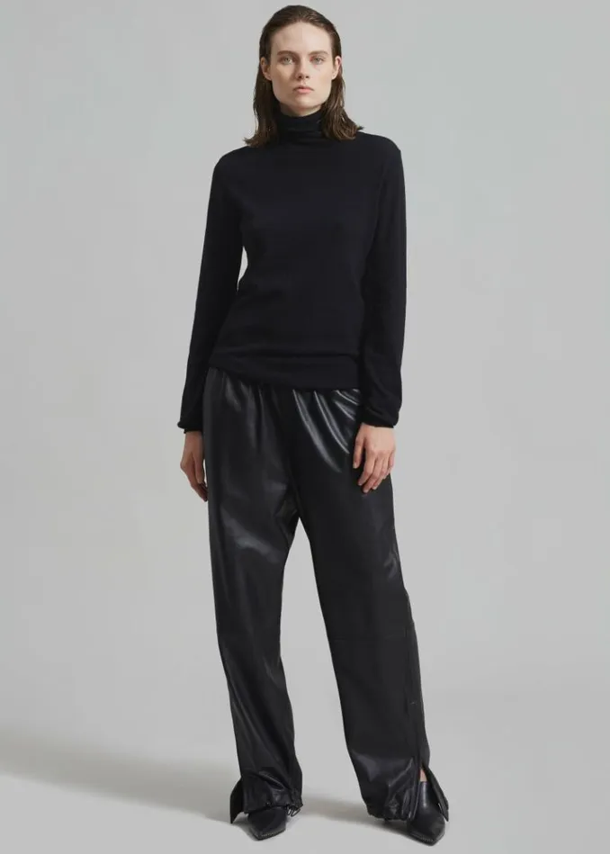 Women The Frankie Shop Kevin Leather Trousers 8211 Black Black
