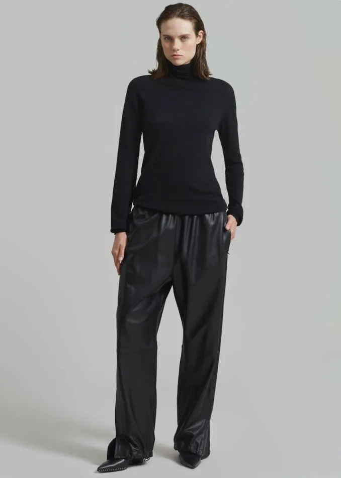 Women The Frankie Shop Kevin Leather Trousers 8211 Black Black