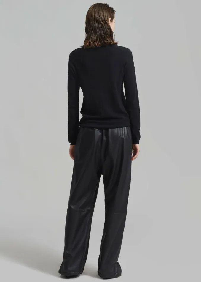 Women The Frankie Shop Kevin Leather Trousers 8211 Black Black