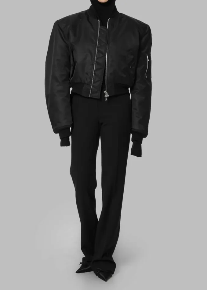 Women The Frankie Shop Mati Cropped Padded Bomber 8211 Black Black