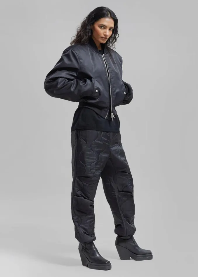 Women The Frankie Shop Mati Cropped Padded Bomber 8211 Black Black
