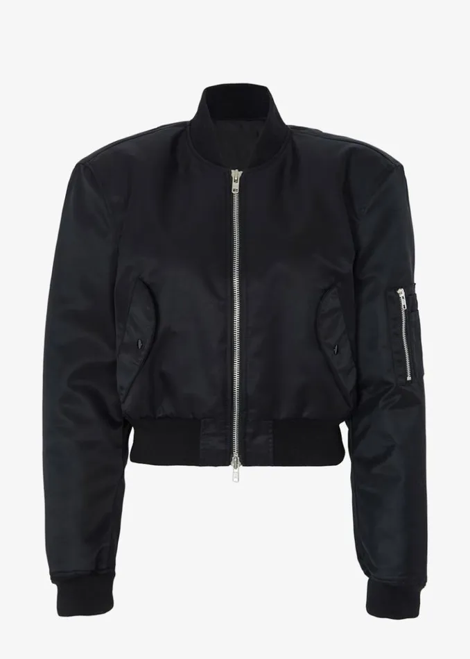 Women The Frankie Shop Mati Cropped Padded Bomber 8211 Black Black
