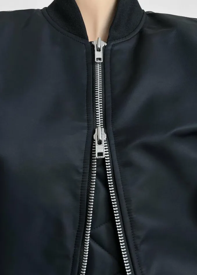 Women The Frankie Shop Mati Cropped Padded Bomber 8211 Black Black
