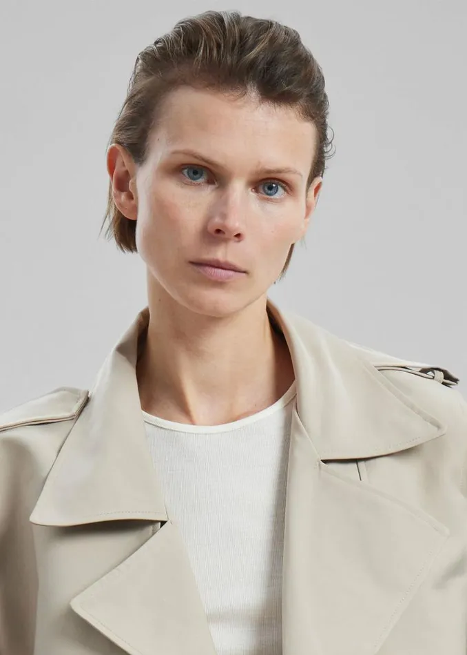 Women The Frankie Shop Max Short Trench 8211 Beige Beige