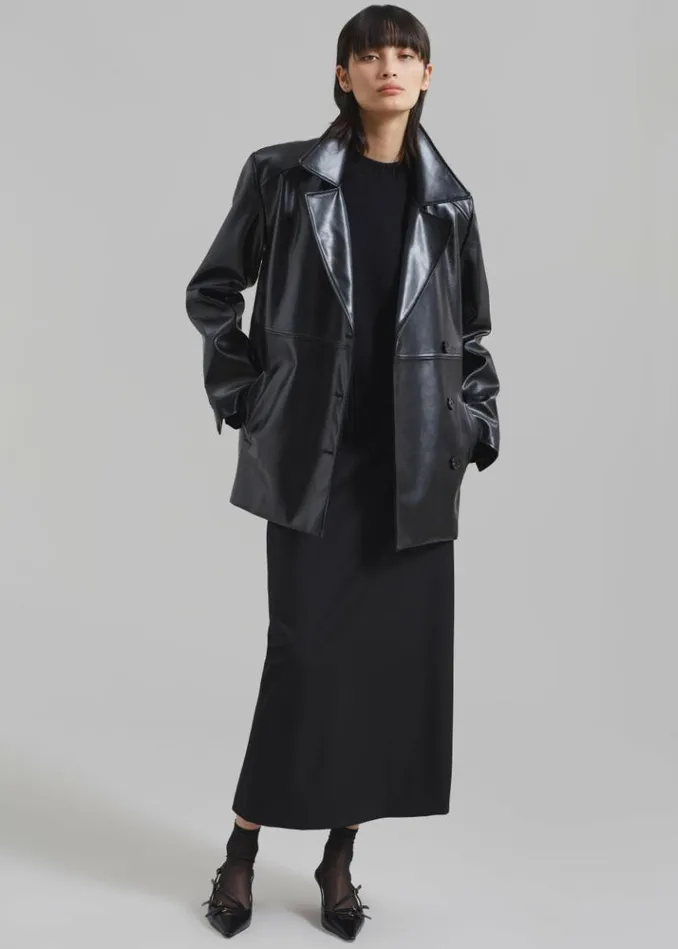 Women The Frankie Shop Sawyer Faux Leather Jacket 8211 Black Black