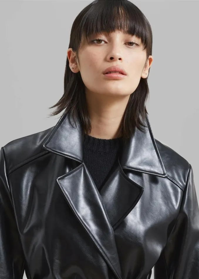 Women The Frankie Shop Sawyer Faux Leather Jacket 8211 Black Black