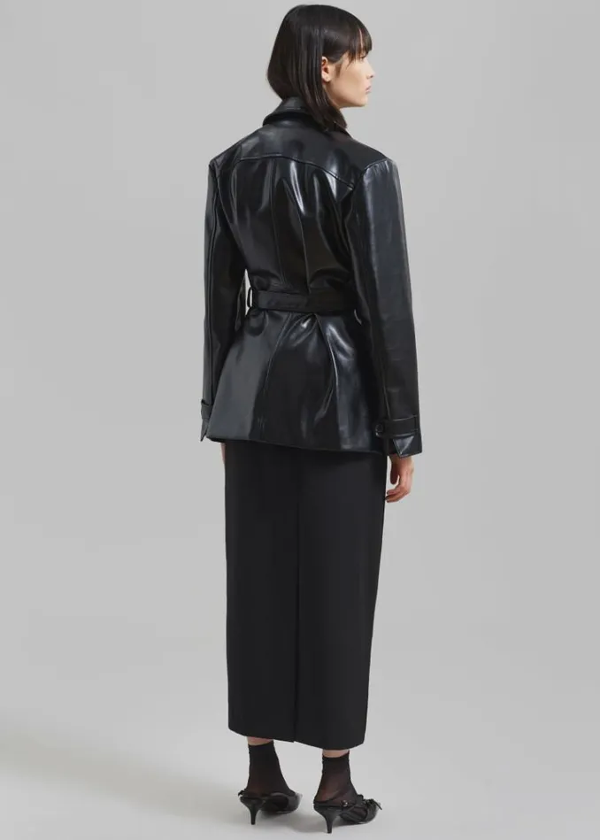 Women The Frankie Shop Sawyer Faux Leather Jacket 8211 Black Black